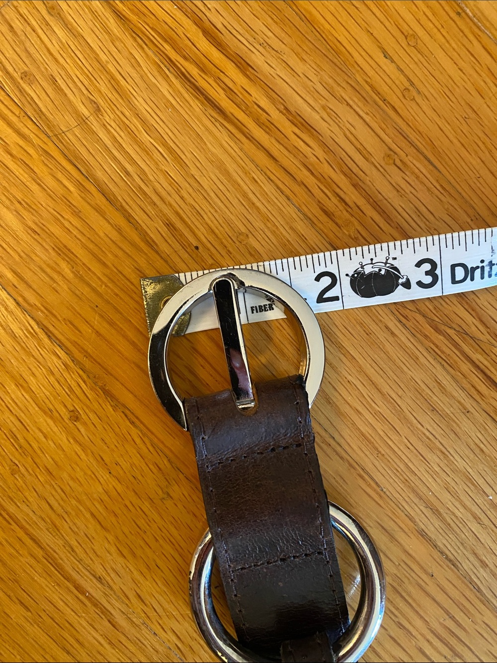 Simons Brown Leather Belt with Double Silver Rings - Picture 10 of 10